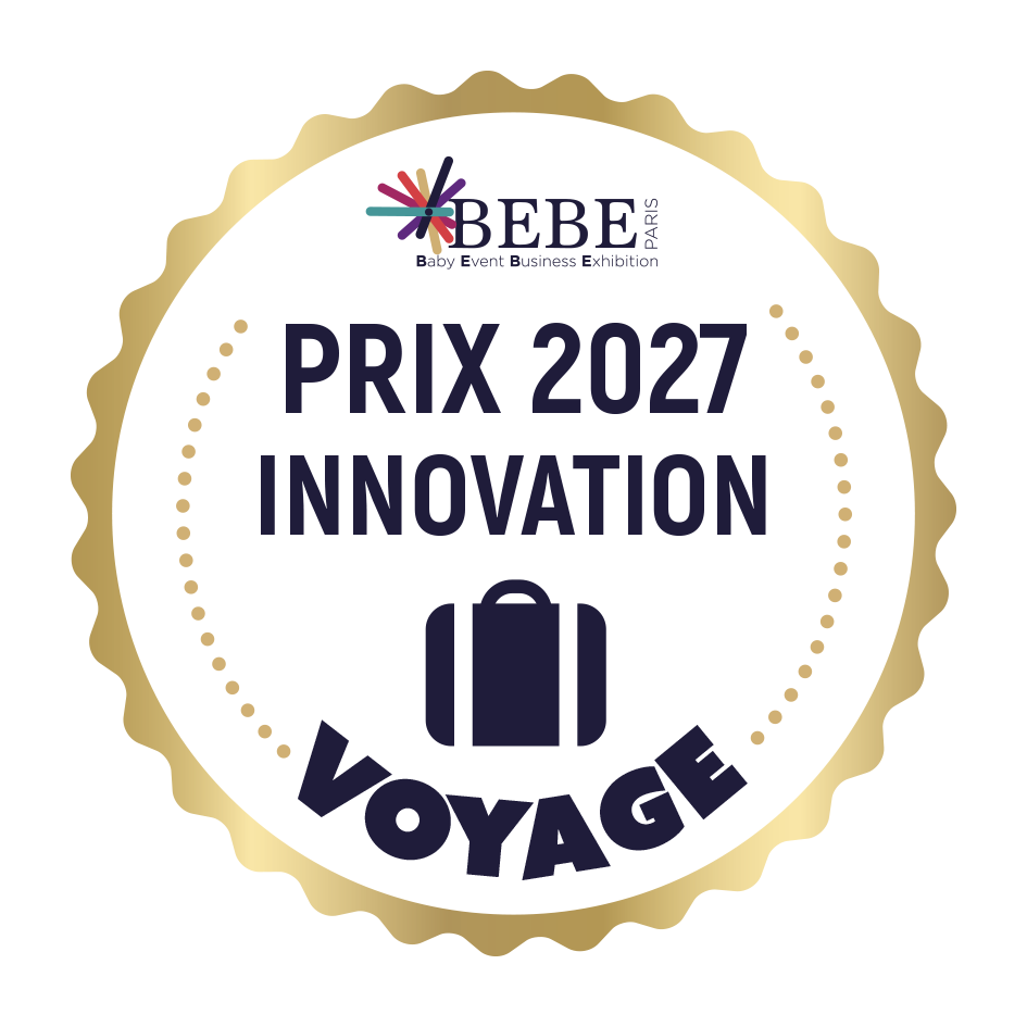 Sello oficial Ganador del Premio a la Innovación 2027, categoría Viaje — BEBE Paris